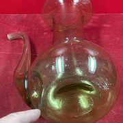 Design decanter, pourer in glassware of biot green vintage glass
