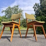 Pair of green chairs French modernism 1960