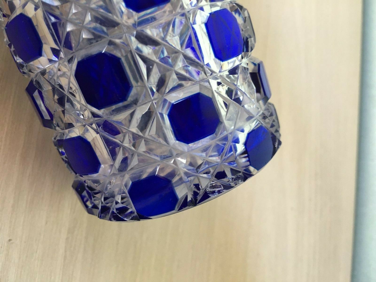 Baccarat crystal bottle model diamonds stoned blue
