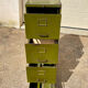 Antique military 4-drawer metal locker, archive, cabinet, filing cabinet