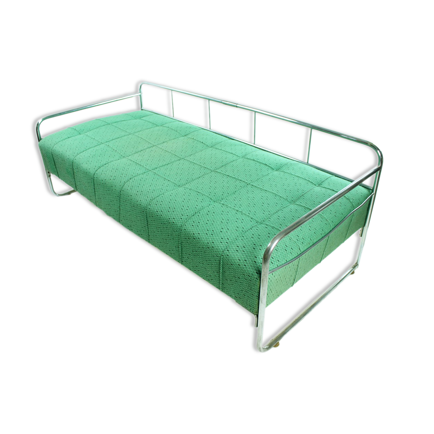 Bauhaus daybed in bent chrome, czechoslovakia 1940s