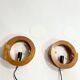 Vintage design wall light in pine and plexiglass, 1970s