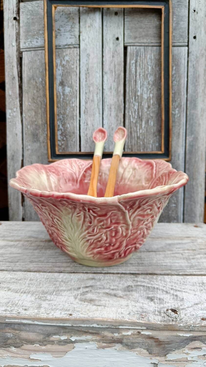 Pink cabbage slip salad bowl