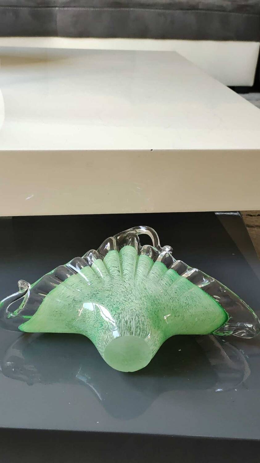 Pocket tray/Mail holder/Letter holder. Organic aquatic form. Blown Art Glass Murano Italy