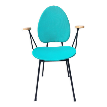 Armchair in metal and skai, 50s