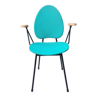 Fauteuil en métal et skaï, années 50