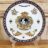 Lentil plate dish Gien Renaissance white background XIX