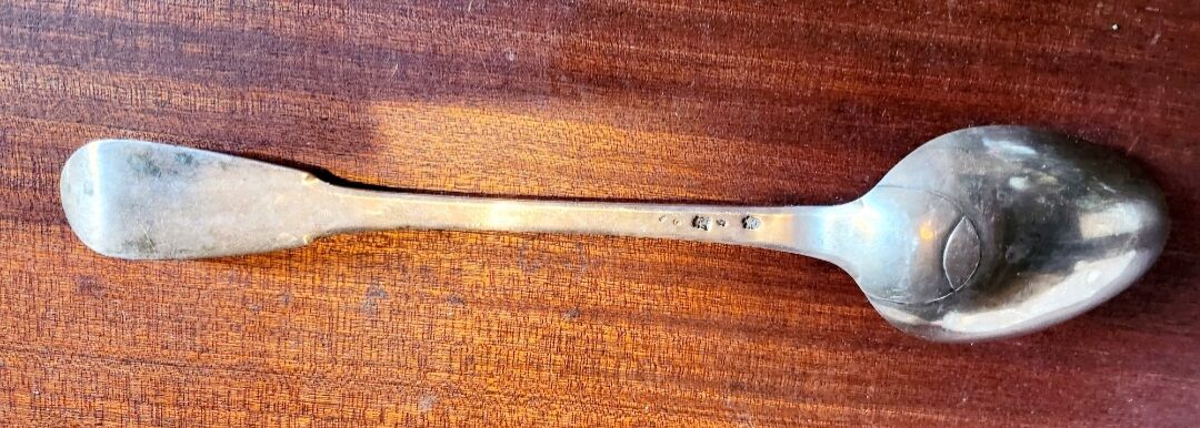 Large serving spoon in very old sterling silver