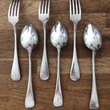 Series of 6 cutlery silver metal North Star