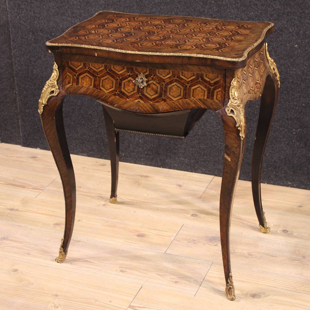 19th Century Napoleon III Inlaid Sewing Table