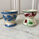 Duo de coquetiers Henriot Quimper peints à la main années 60