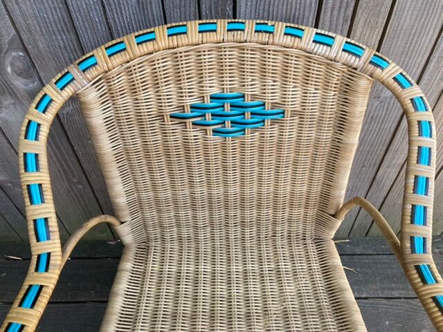 Old rattan armchair