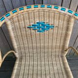 Old rattan armchair