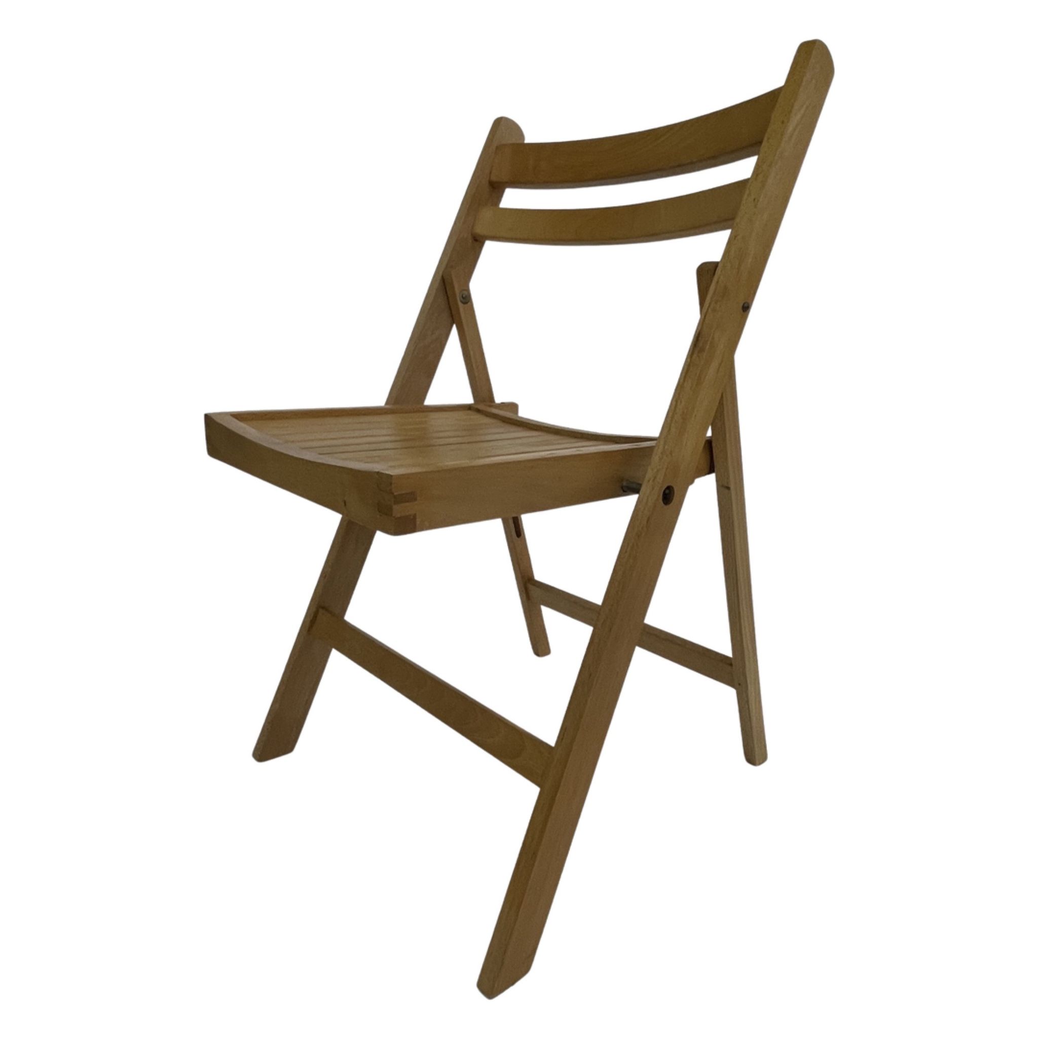 Set of four vintage wooden folding chair minimalism design 60s
