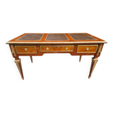 Louis XVI style bureau plat - Circa 1880 - In mahogany and mahogany veneer