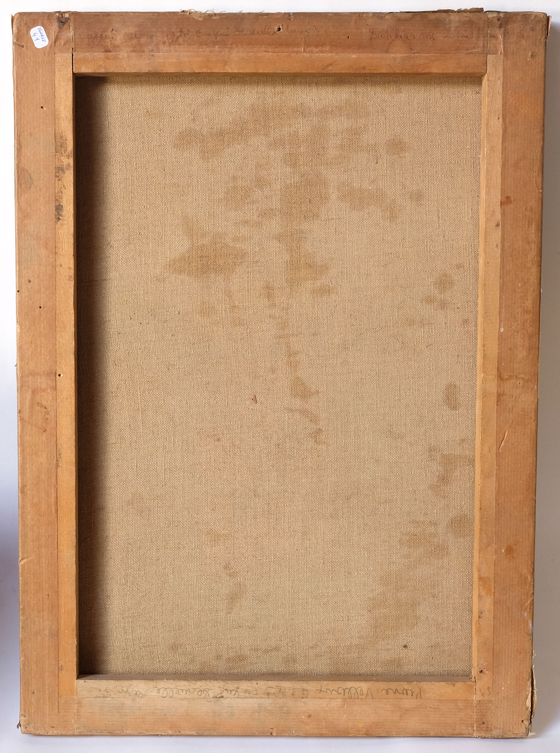 Old paint by Pierre Pelloux (1903-1975) - bunch of Dahlia