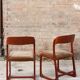 Pair of sleigh chairs by baumann, france circa 1960