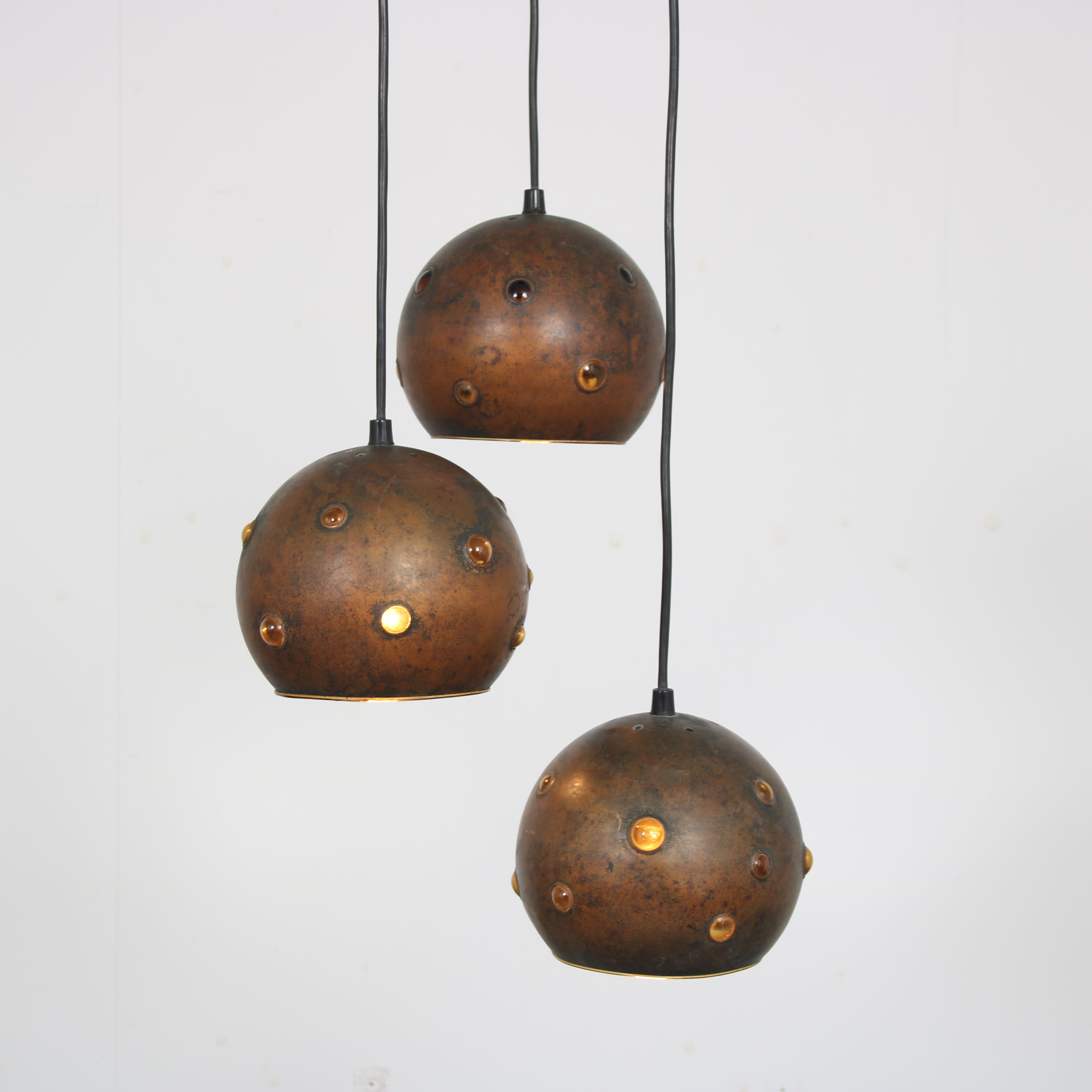 Suspension en cuivre des années 1960 par Peill & Putzler, Allemagne