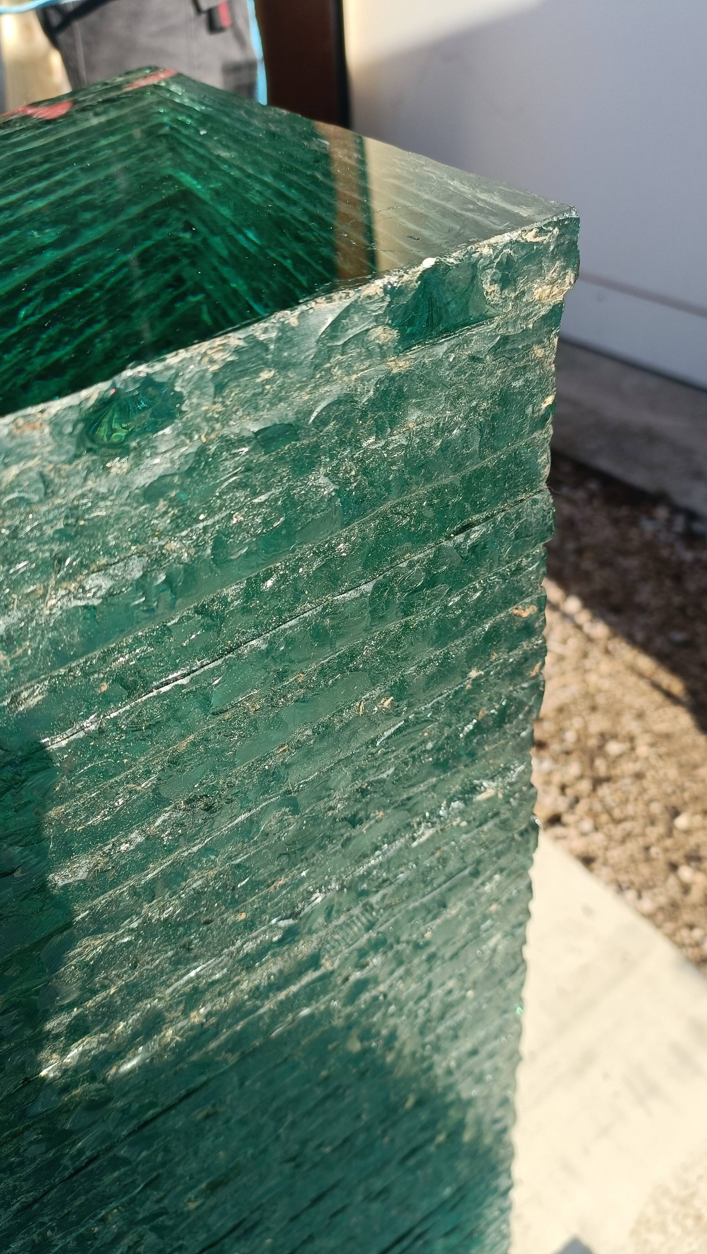 Solid glass desk from the 90s