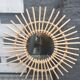 Vintage circular rattan mirror