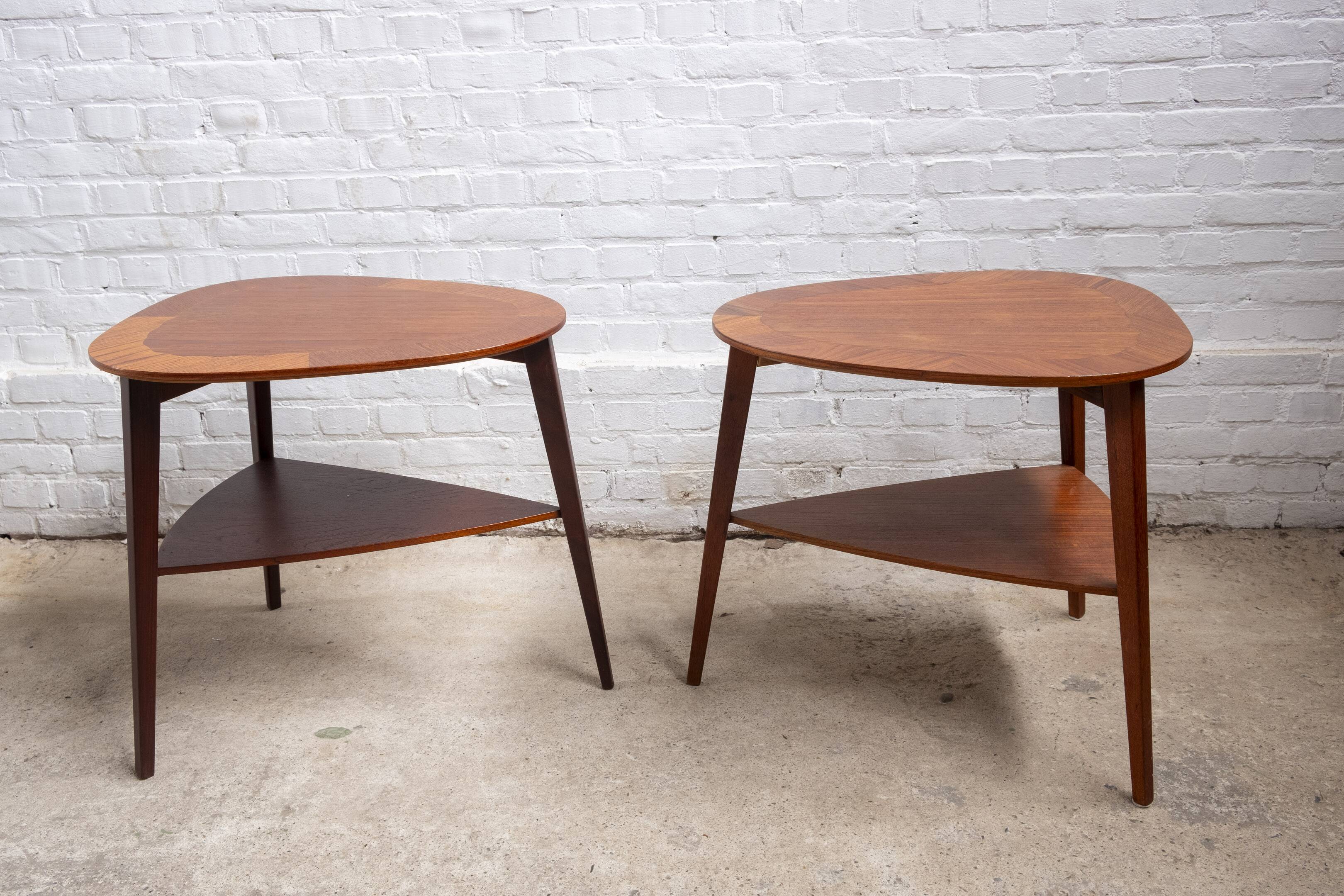 2 tables d'appoint Holger Georg Jensen en teck, Kubus, années 1960, Danemark