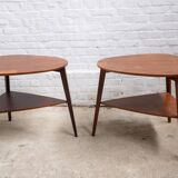 2 tables d'appoint Holger Georg Jensen en teck, Kubus, années 1960, Danemark