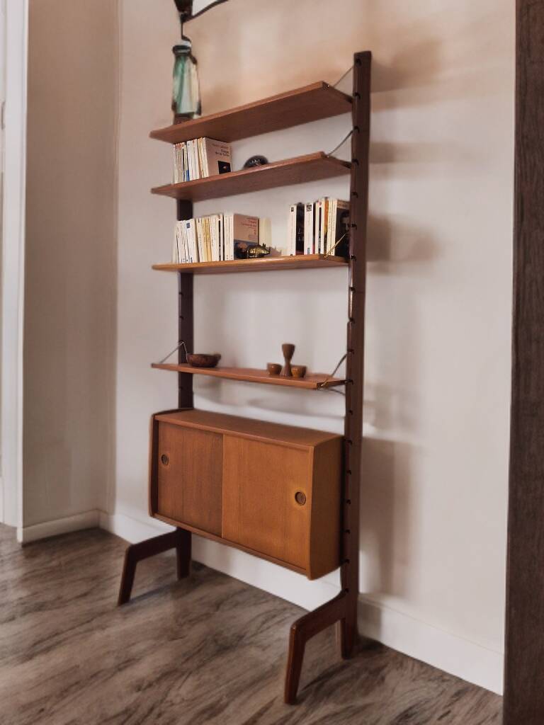 Teak shelving unit, Vintage Scandinavian 1960s