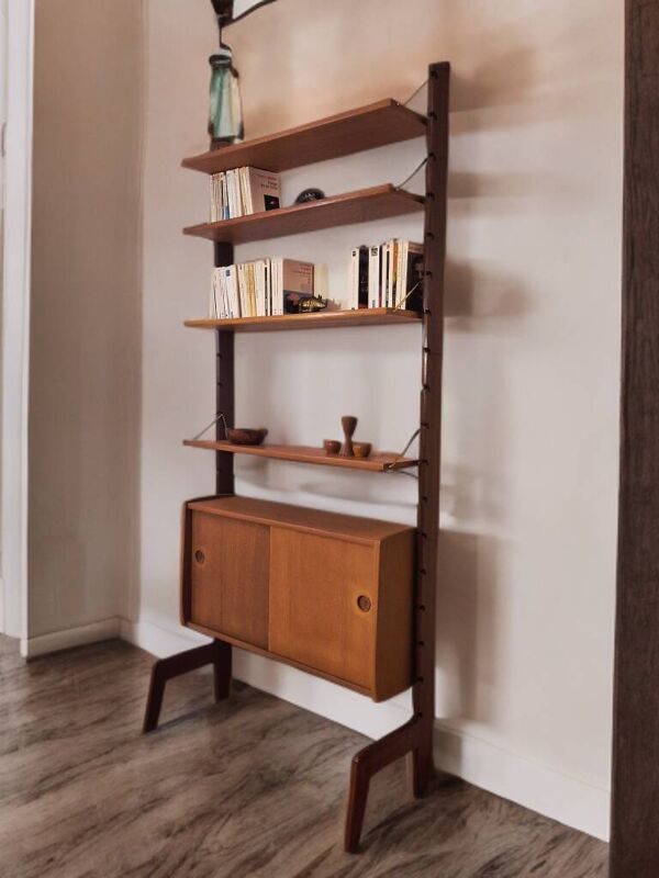 Meuble étagères en teck,  Vintage Scandinave 1960s