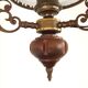 French Vintage Brass Metal And Wood Lantern Ceiling Light White Glass Shade 5120
