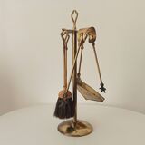 Old brass fireplace servant