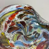 Bol en verre de Murano argent Flakes Shell Ashtray by Dino Martens Italie Années 1960