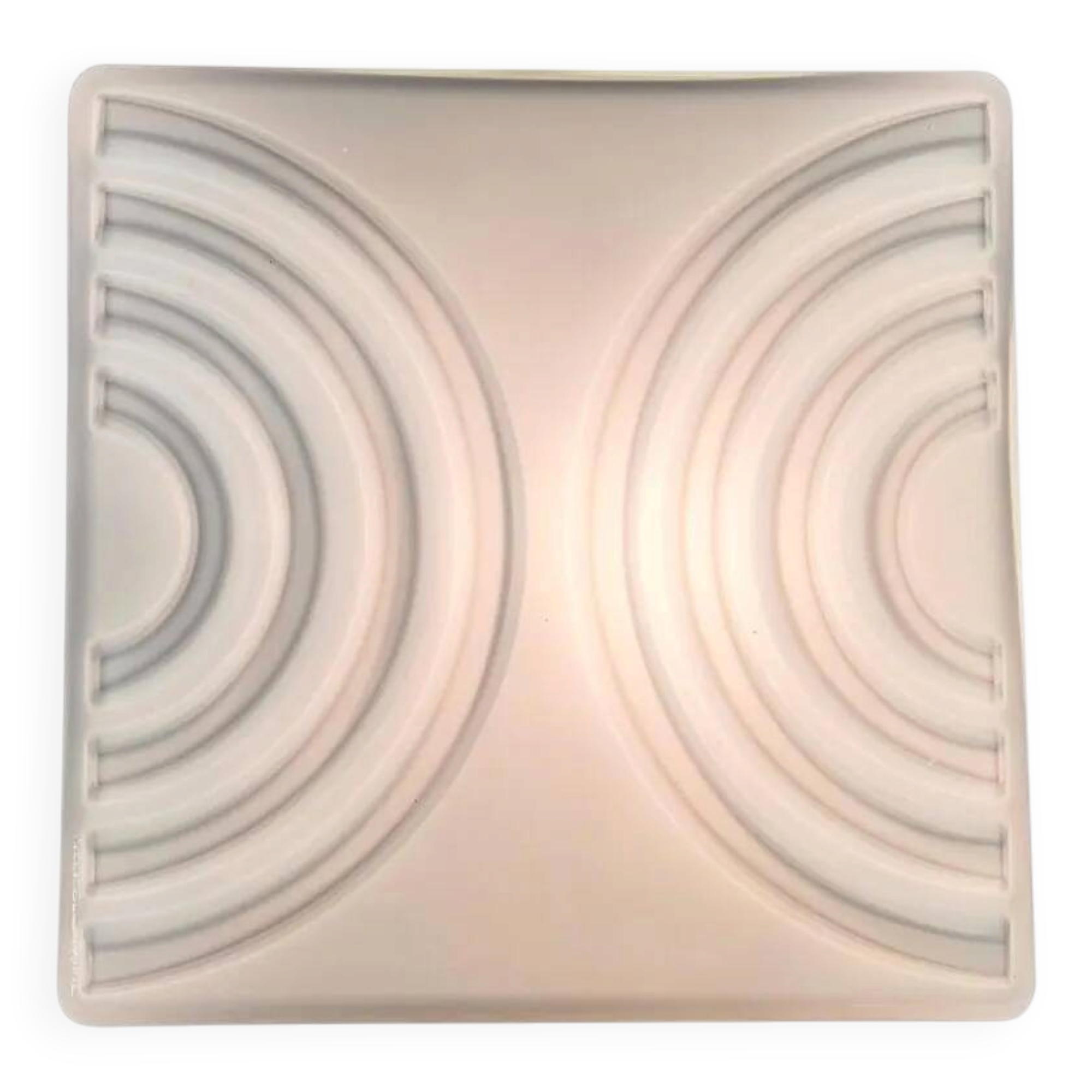 Mid-Century Milk Glass Flush Mount or Wall Light, Czechoslovakia, 1970s