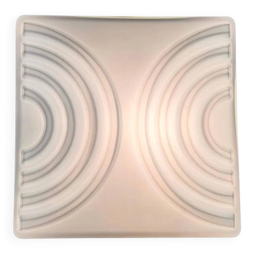 Mid-Century Milk Glass Flush Mount or Wall Light, Czechoslovakia, 1970s