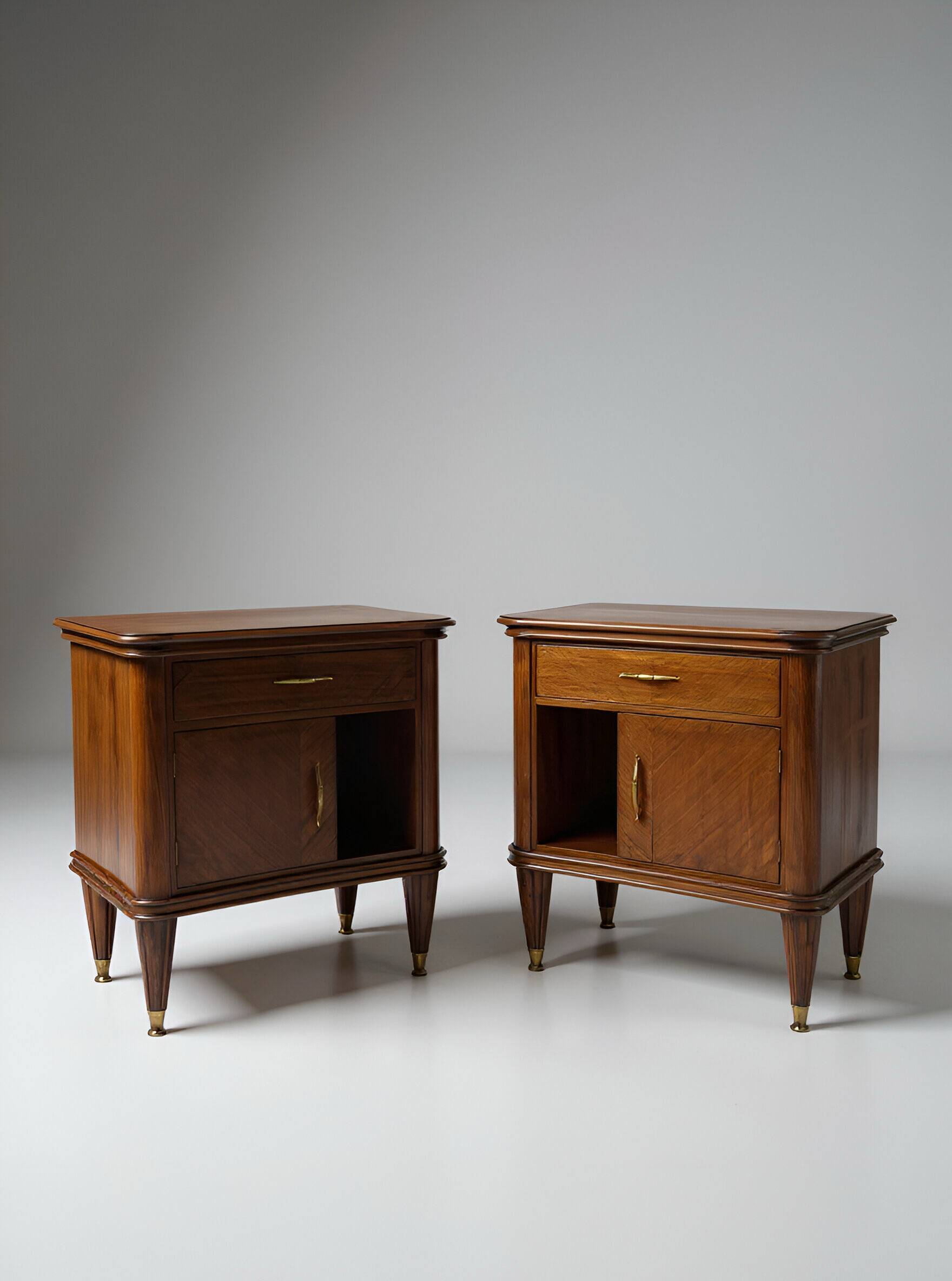 Pair of Italian bedside tables from the mid-20th century.