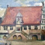 Painting “The main square of Molsheim” - signed R. Loir