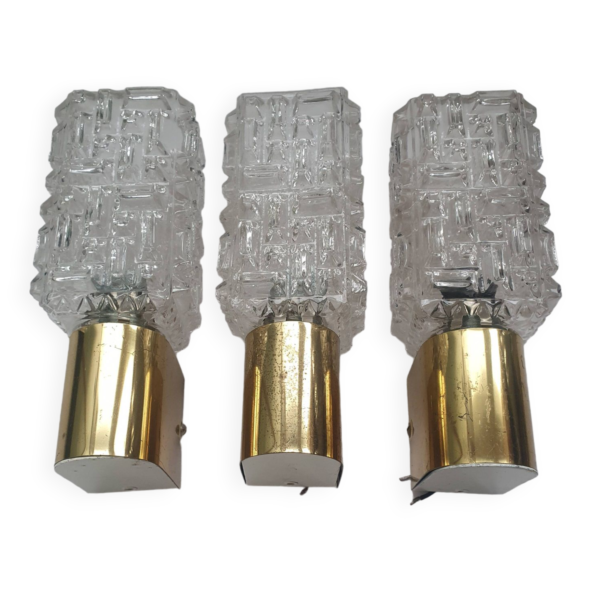 Three vintage Italian gold Targetti wall lights
