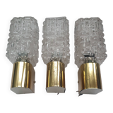 Three vintage Italian gold Targetti wall lights