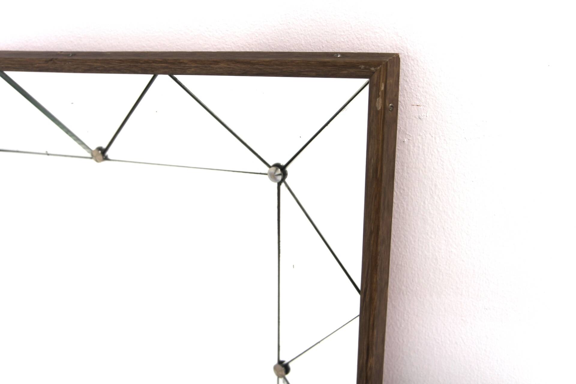 Scandinavian teak and metal mirror, Sweden, 1960, 122x62cm