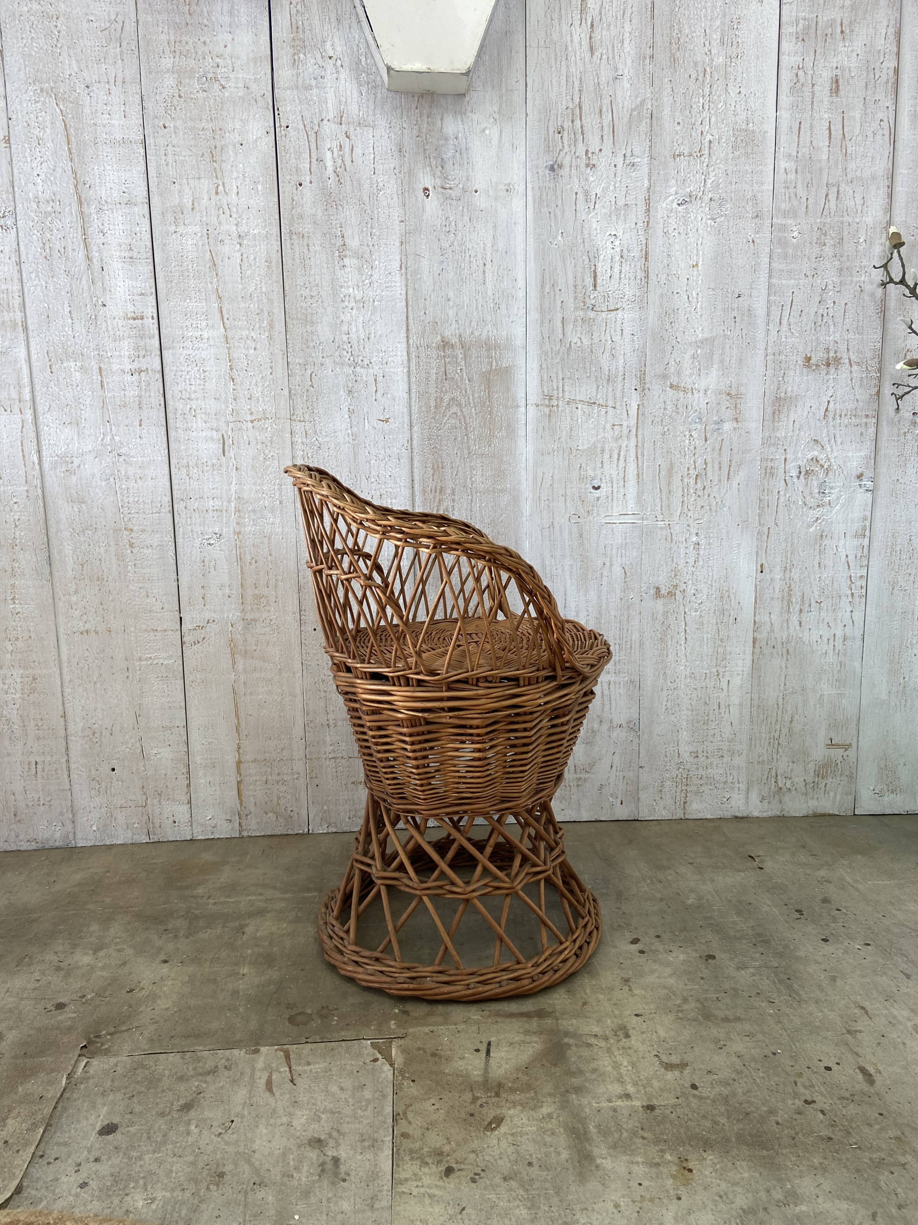 Vintage wicker children's armchair