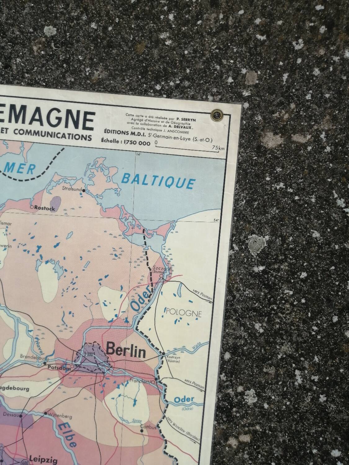 Old MDI map Germany Agricultural and vintage population