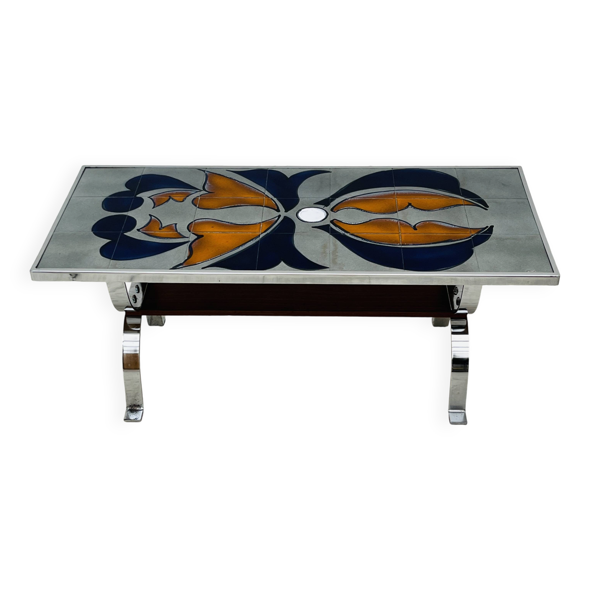 Metakore coffee table in ceramic from vallauris, signed cedem.