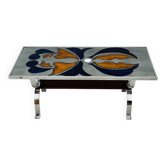 Table basse metakore en céramique de vallauris, signée cedem