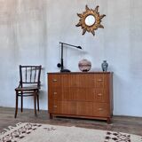 Chest of drawers teak compass feet formica tray