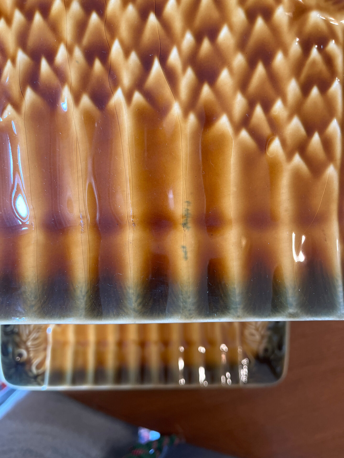 Plat et 6 assiettes à asperges Sarreguemines