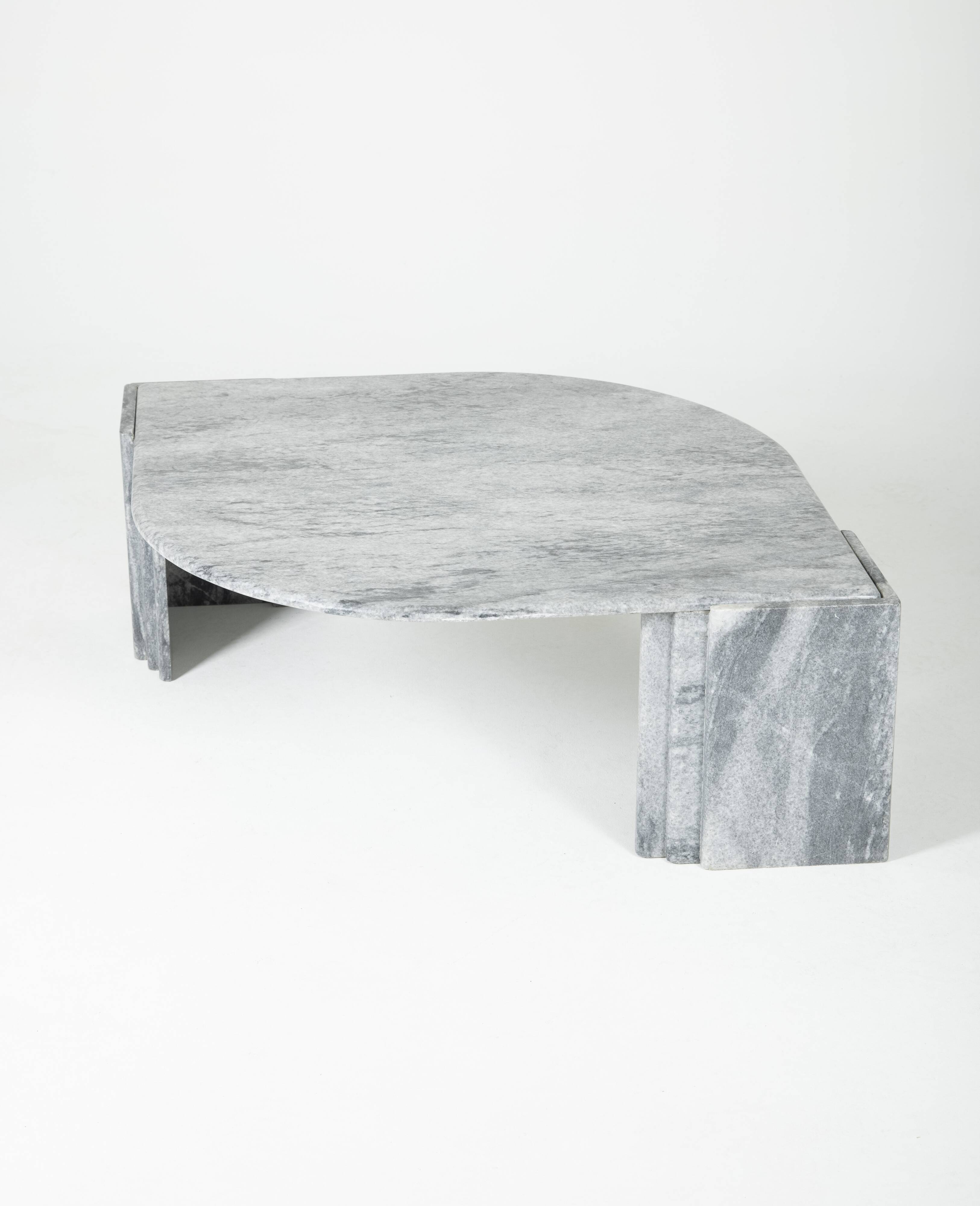 Grey marble coffee table, 1970s