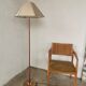 Scandinavian floor lamp 1960, wood and brass