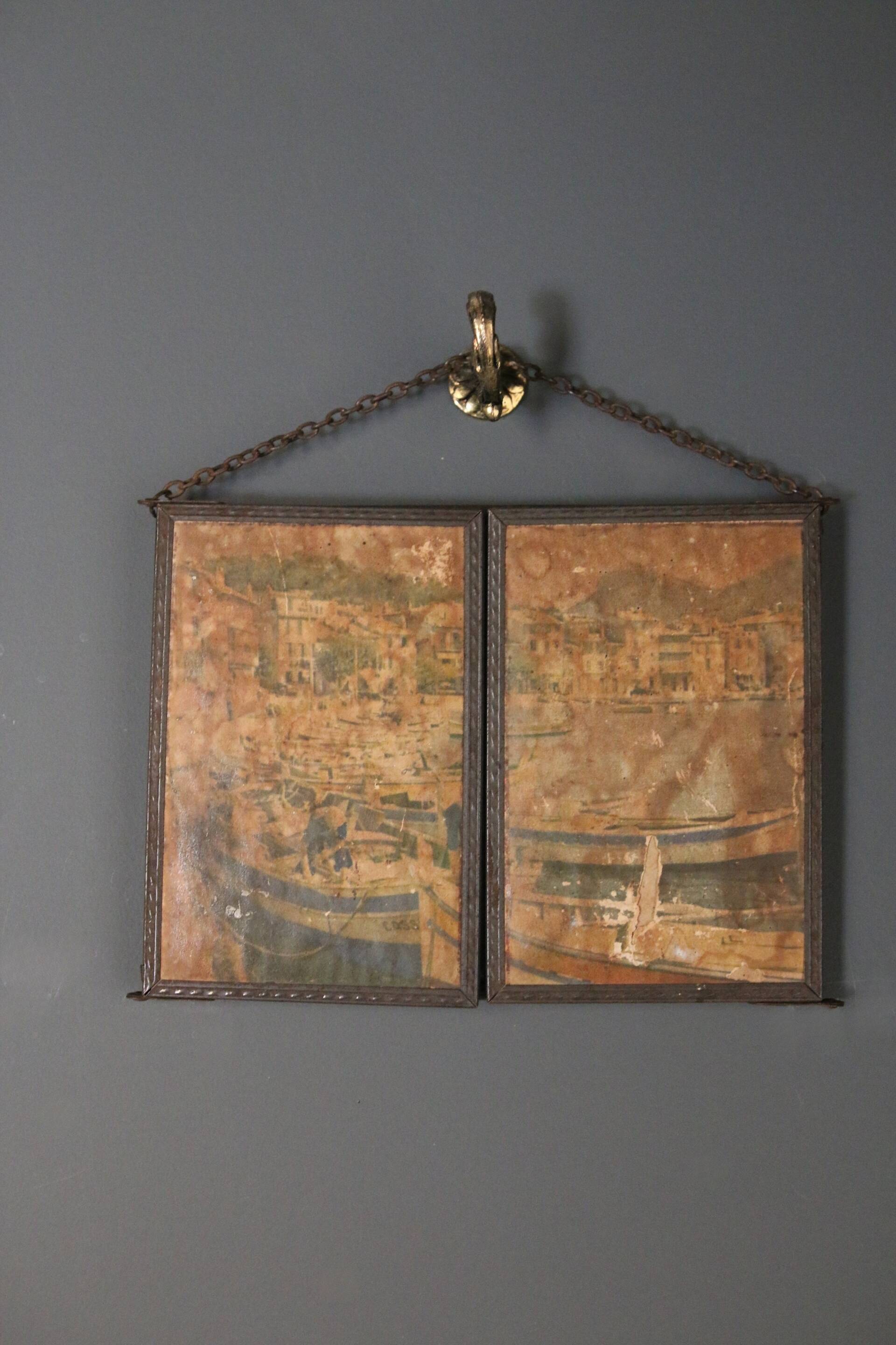 Miroir triptyque de barbier, Art Nouveau, circa 1900