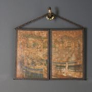 Antique barber triptych mirror, Art Nouveau, circa 1900