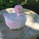 Boîte canard en barbotine blanc et rose