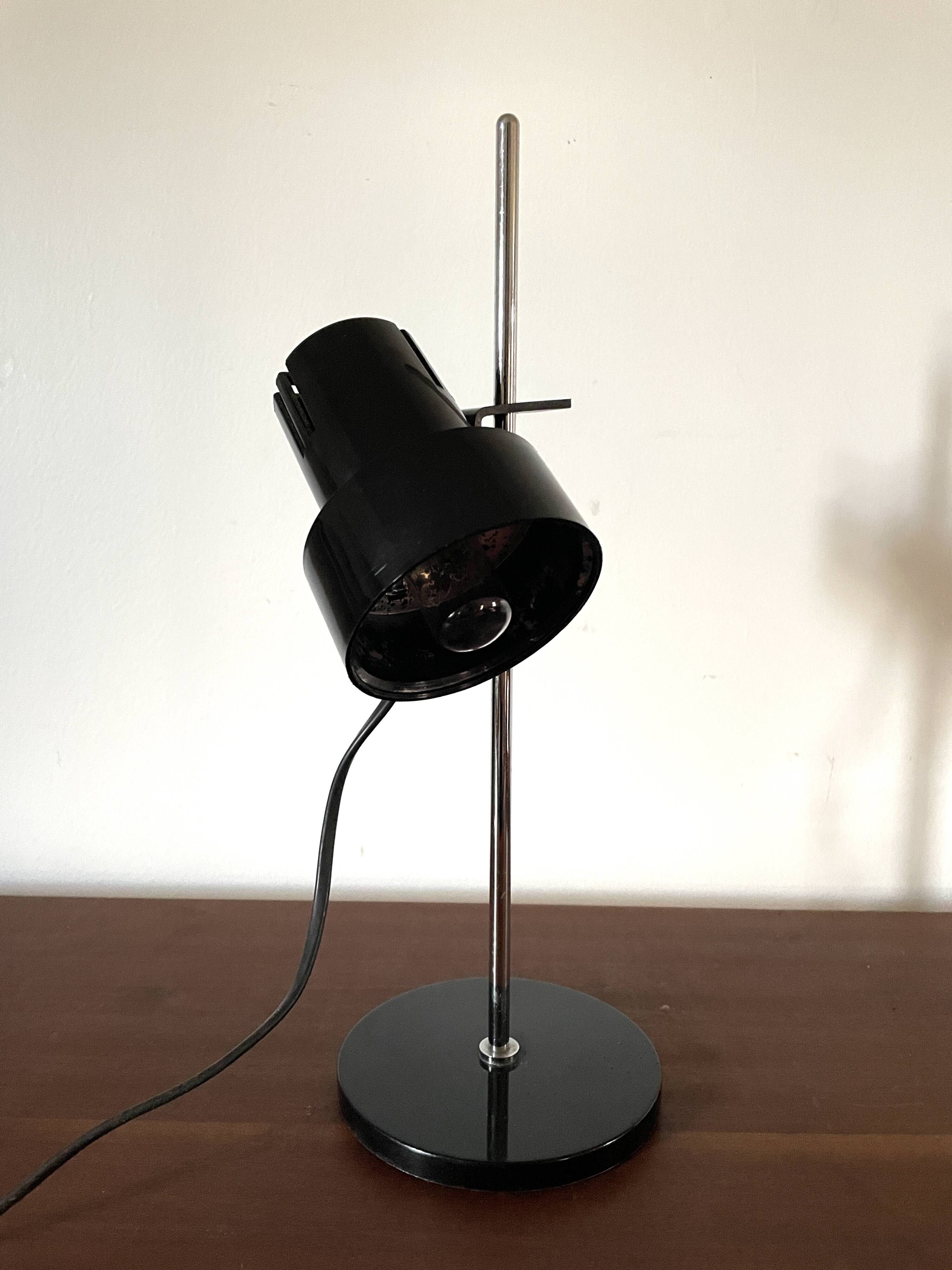 Lampe de bureau à pince noire 1970